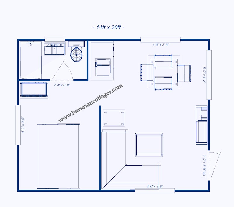 www.bavariancottages 280 square foot cabin kit tyax model name